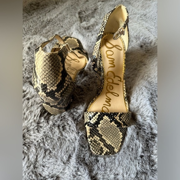 Sam Edelman Daniella Snake Print Leather block heel size 7.5 - Picture 8 of 12